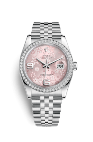 Rolex Datejust 36 Stainless Steel Diamond / Jubilee / Pink Floral 116244-0004