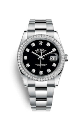 Rolex Datejust 36 Stainless Steel Diamond / Oyster / Black Diamond 116244-0017