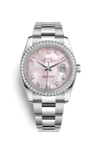 Rolex Datejust 36 Stainless Steel Diamond / Oyster / Pink MOP 116244-0018