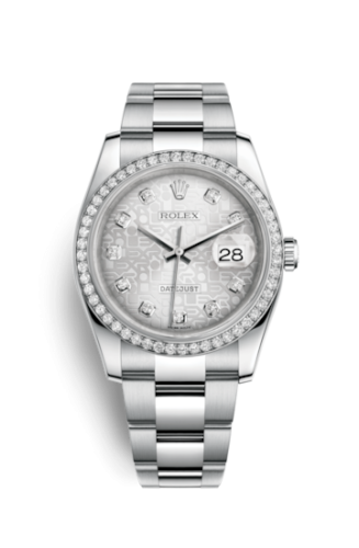 Rolex Datejust 36 Stainless Steel Diamond / Oyster / Silver Computer 116244-0024