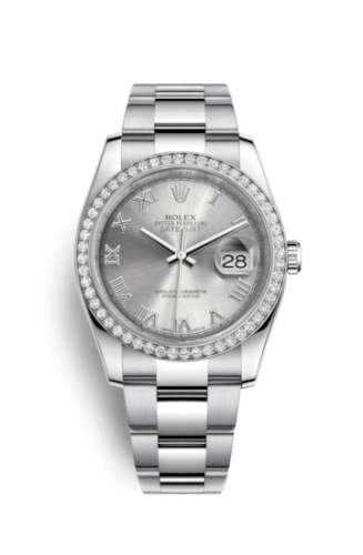 Rolex Datejust 36 Stainless Steel Diamond / Oyster / Rhodium Roman 116244-0028