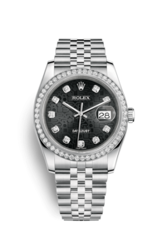 Rolex Datejust 36 Stainless Steel Diamond / Jubilee / Black Computer 116244-0029