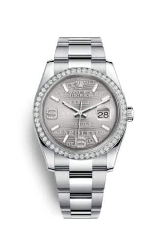 Rolex Datejust 36 Stainless Steel Diamond/ Oyster / Rhodium Wave 116244-0038