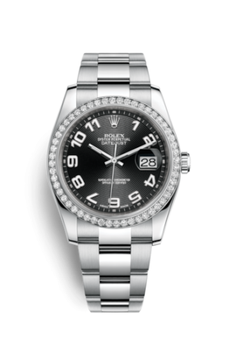 Rolex Datejust 36 Stainless Steel Diamond / Oyster / Black Arabic 116244-0042