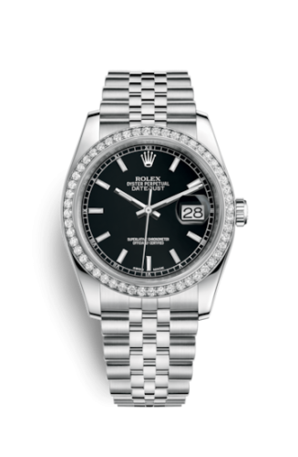 Rolex Datejust 36 Stainless Steel Diamond / Jubilee / Black 116244-0043
