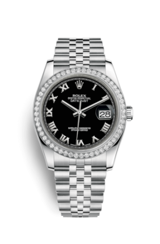Rolex Datejust 36 Stainless Steel Diamond / Jubilee / Black Roman 116244-0045