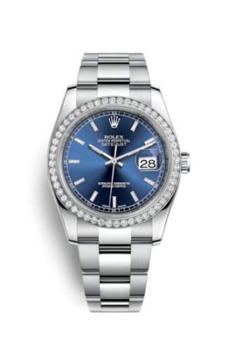 Rolex Datejust 36 Stainless Steel Diamond / Oyster / Blue 116244-0048