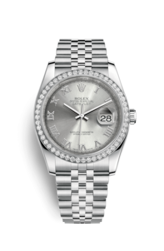 Rolex Datejust 36 Stainless Steel Diamond / Jubilee / Rhodium Roman 116244-0055