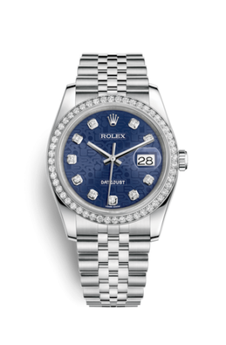 Rolex Datejust 36 Stainless Steel Diamond / Jubilee / Blue Computer 116244-0059