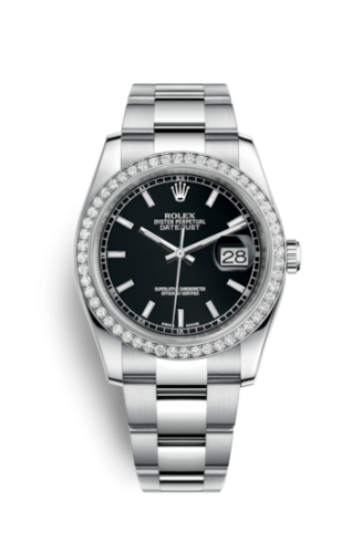 Rolex Datejust 36 Stainless Steel Diamond / Oyster / Black 116244-0060
