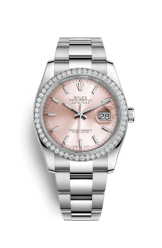 Rolex Datejust 36 Stainless Steel Diamond / Oyster / Pink 116244-0061