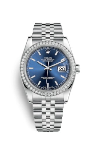 Rolex Datejust 36 Stainless Steel Diamond / Jubilee / Blue 116244-0063