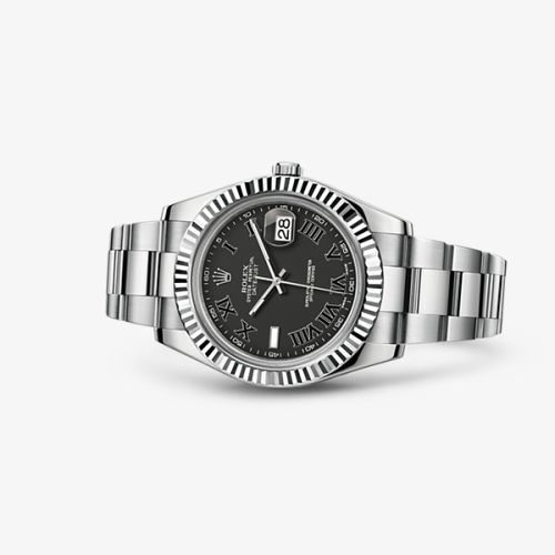 Rolex Datejust II Fluted Black Roman 116334-0002