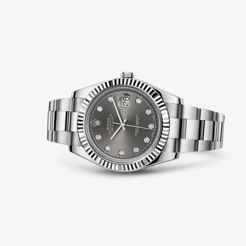 Rolex Datejust II Fluted Dark Rhodium Diamond 116334-0009