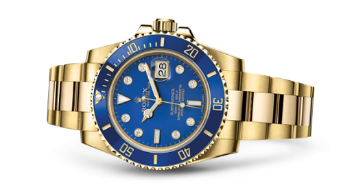 Rolex Submariner Date Yellow Gold / Blue-Diamond 116618lb-0002