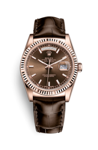 Rolex Day-Date 36 Everose / Strap / Chocolate 118135-0003