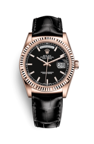 Rolex Day-Date 36 Everose / Strap / Black 118135-0063
