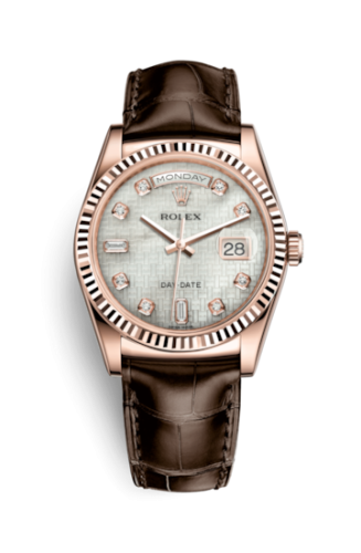 Rolex Day-Date 36 Everose Fluted / Strap / Oxford MOP 118135-0074