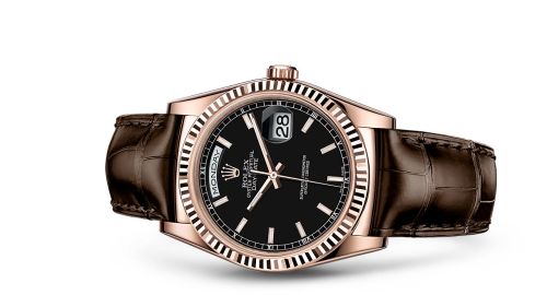 Rolex Day-Date 36 Everose / Strap / Black 118135-0078