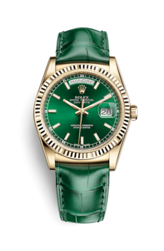 Rolex Day-Date 36 Yellow Gold / Strap / Green 118138-0003