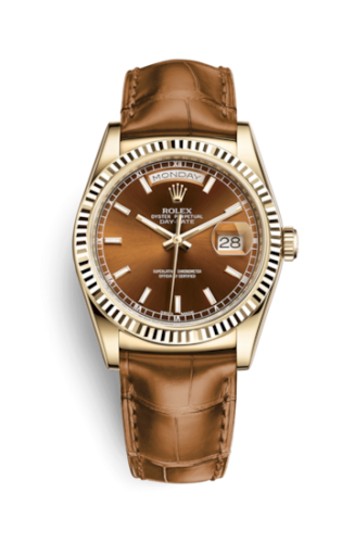 Rolex Day-Date 36 Yellow Gold / Strap / Cognac 118138-0005