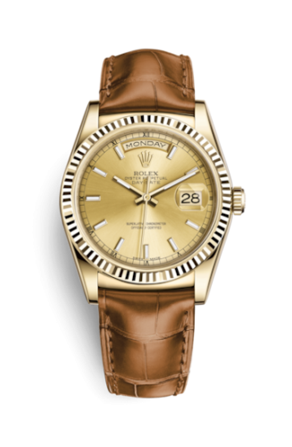 Rolex Day-Date 36 Yellow Gold / Strap / Champagne 118138-0073