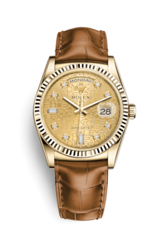 Rolex Day-Date 36 Yellow Gold / Strap / Champagne Computer 118138-0084