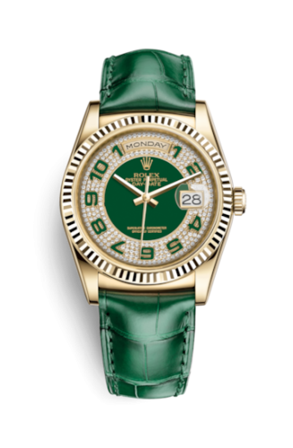 Rolex Day-Date 36 Yellow Gold / Strap / Green Arabic 118138-0102
