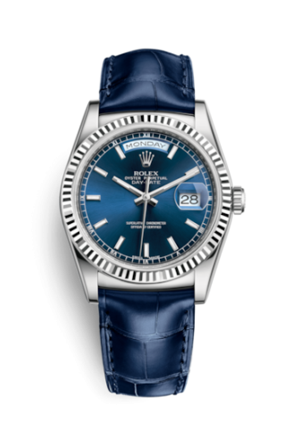 Rolex Day-Date 36 White Gold / Strap / Blue 118139-0004