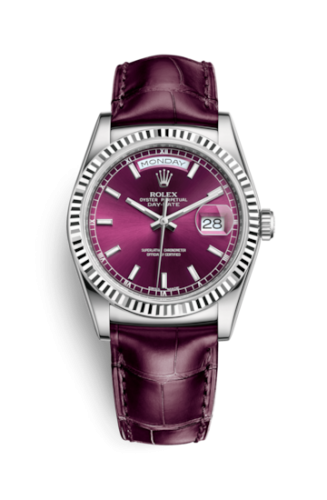 Rolex Day-Date 36 White Gold / Strap / Cherry 118139-0007