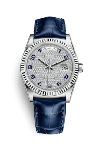 Rolex Day-Date 36 White Gold / Strap / Paved 118139-0093