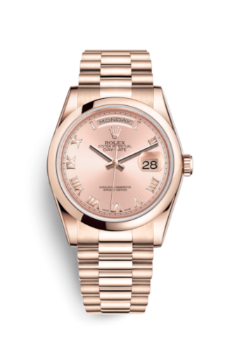 Rolex Day-Date 36 Everose Domed / President / Pink Roman 118205f-0013