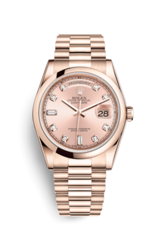Rolex Day-Date 36 Everose Domed / President / Pink Diamond 118205f-0023