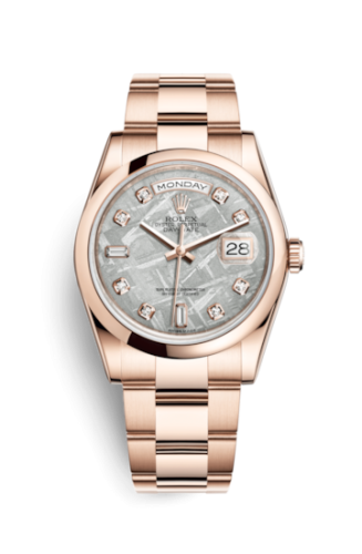 Rolex Day-Date 36 Everose Domed / Oyster / Meteorite 118205f-0056