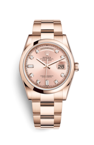 Rolex Day-Date 36 Everose Domed / Oyster / Pink Diamond 118205f-0061