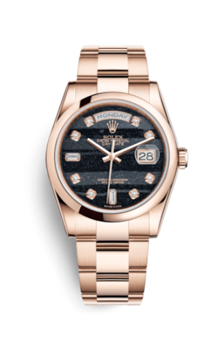 Rolex Day-Date 36 Everose Domed / Oyster / Ferrite 118205f-0114