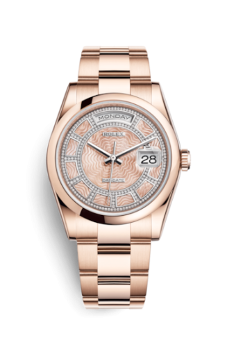 Rolex Day-Date 36 Everose Domed / President / Pink MOP Carousel 118205f-0116