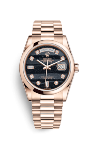 Rolex Day-Date 36 Everose Domed / President / Ferrite 118205f-0117
