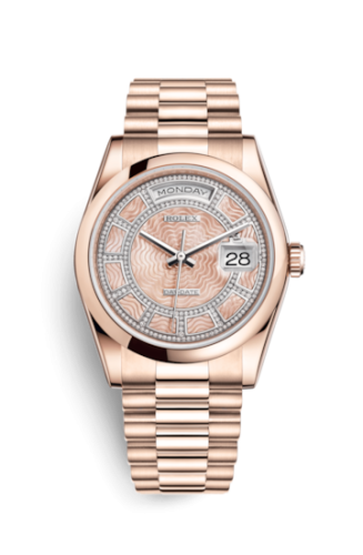 Rolex Day-Date 36 Everose Domed / Oyster / Pink MOP Carousel 118205f-0119