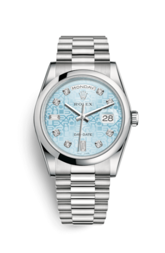 Rolex Day-Date 36 Platinum Domed / President / Ice Blue Computer 118206-0017