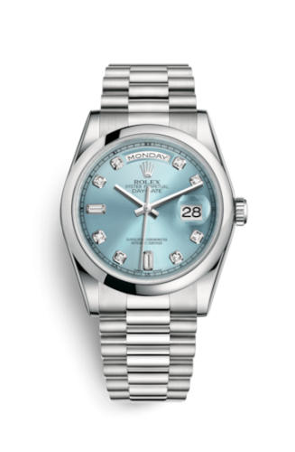 Rolex Day-Date 36 Platinum Domed / President / Ice Blue Diamond 118206-0036