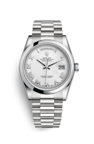 Rolex Day-Date 36 Platinum Domed / President / White Roman 118206-0041