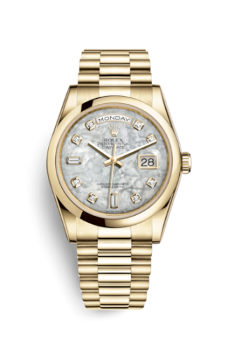Rolex Day-Date 36 Yellow Gold Domed President Mother of Pearl Diamonds 118208-0061
