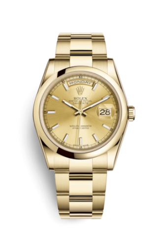Rolex Day-Date 36 Yellow Gold Domed / Oyster / Champagne 118208-0097