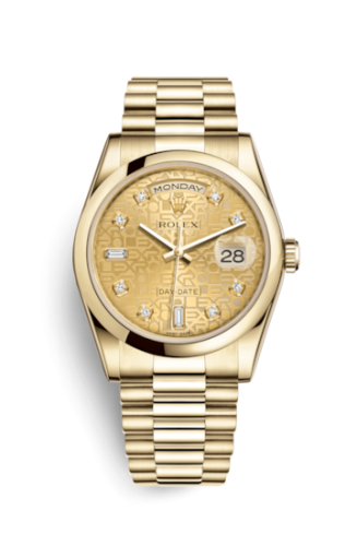 Rolex Day-Date 36 Yellow Gold Domed / President / Champagne Computer 118208-0117