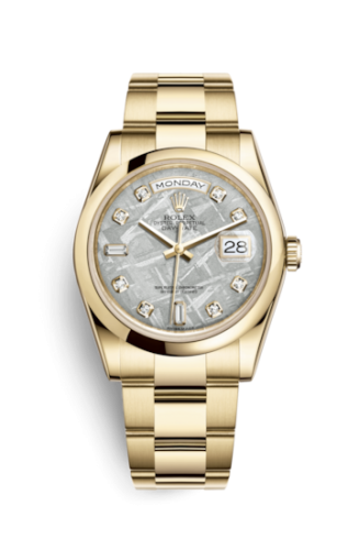 Rolex Day-Date 36 Yellow Gold Domed / Oyster / Meteorite 118208-0134