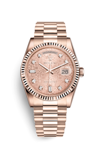 Rolex Day-Date 36 Everose Fluted / President / Pink Computer 118235f-0006