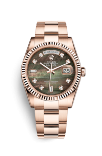 Rolex Day-Date 36 Everose Fluted / Oyster / Tahitian MOP 118235f-0062