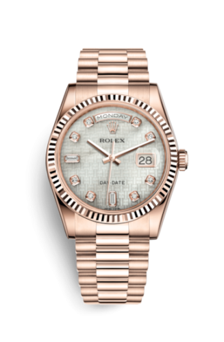 Rolex Day-Date 36 Everose Fluted / President / Oxford MOP 118235f-0108