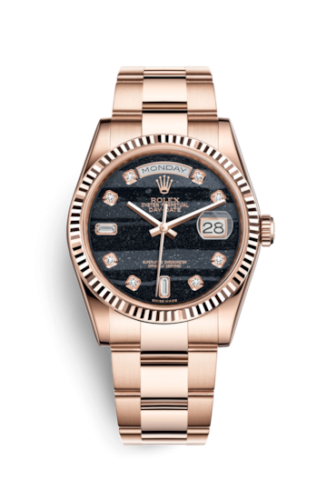 Rolex Day-Date 36 Everose Fluted / Oyster / Ferrite 118235f-0111